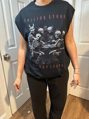 Rolling Stones Voodoo Lounge Upcycled Rhinestone Band Tee